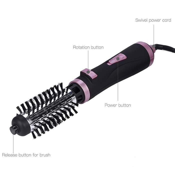 360 Degrees Rotation Electric Hair Dryer Brush Professional Hair Blow Dryer Comb Electric Hair Curle