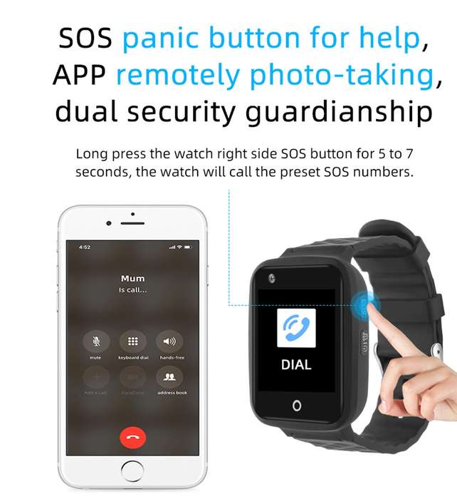 REACHFAR RF-V46-B GPS Smart Tracker WatchBand, Support SOS / Camera / Health Management / 4G LTE / B