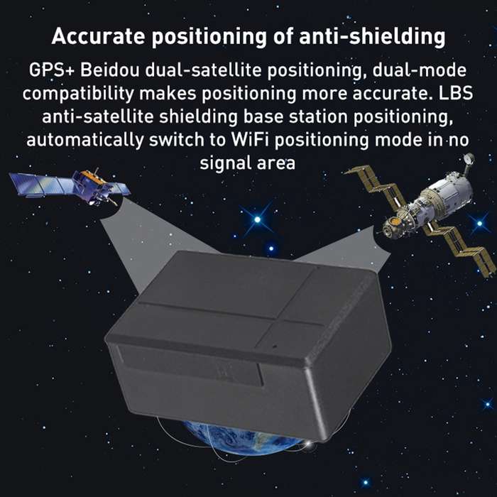 C035 Mini GPS Beidou Positioning Tracker Strong Magnetic Positioning Anti-lost Device (Black)
