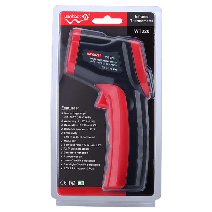 Wintact WT320 -50 Degree C~380 Degree C Handheld Portable Outdoor Non-contact Digital Infrared Therm