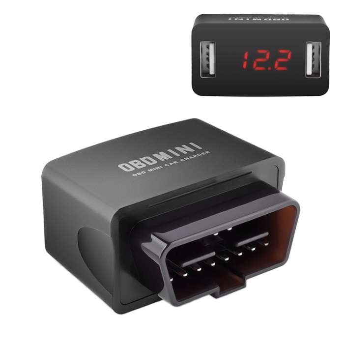 Mini Dual USB Charger Adapter Car OBD Charging Socket