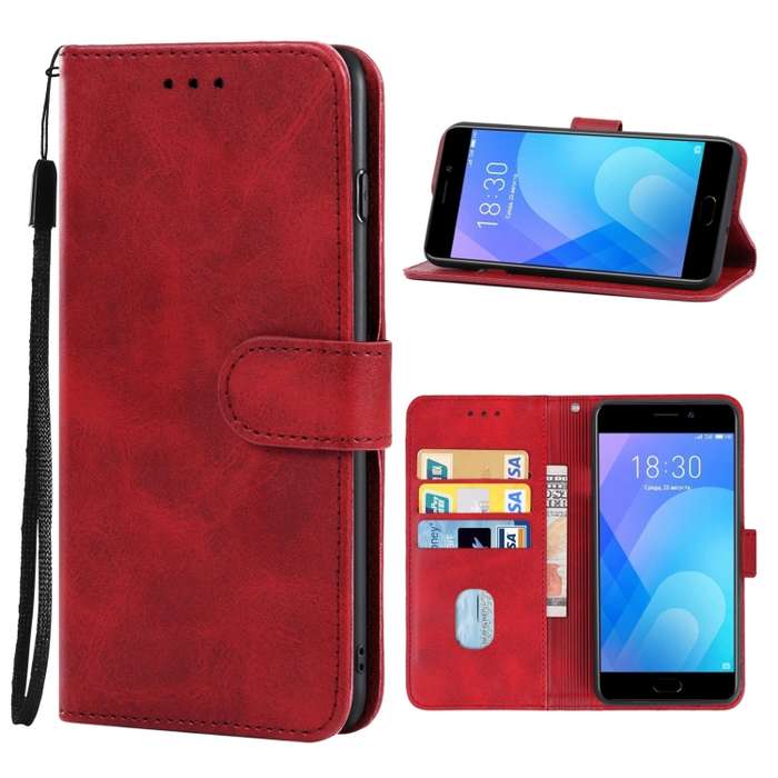 Leather Phone Case For Meizu M6 Note(Red)