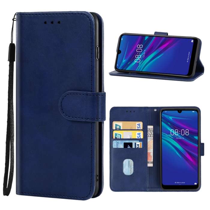 For Huawei Y6 2019 Leather Phone Case(Blue)