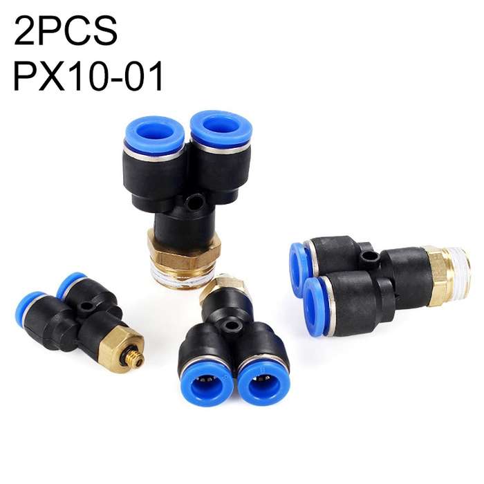 PX10-01 LAIZE 10pcs Plastic Y-type Tee Male Thread Pneumatic Quick Connector