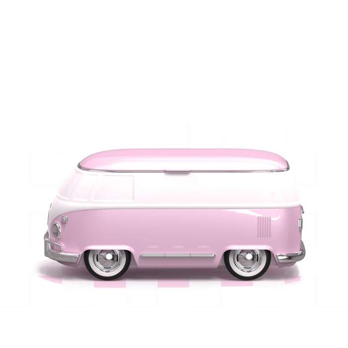 Bus-shaped Portable Ultrasonic Glasses Automatic Cleaner(Pink)