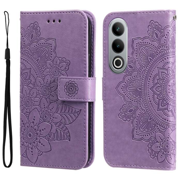For OnePlus Ace 3V 7-petal Flowers Embossing Leather Phone Case(Light Purple)
