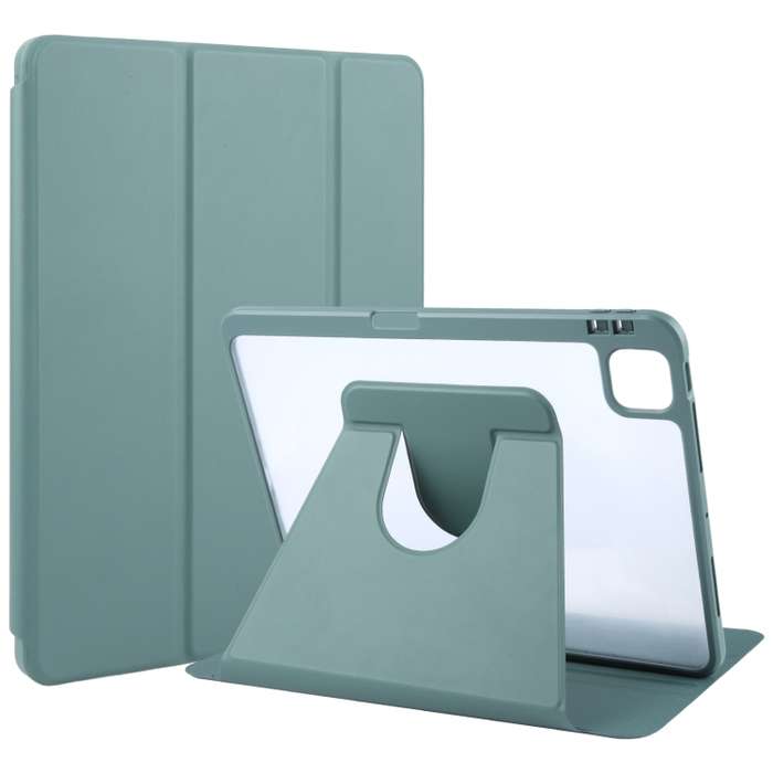 For iPad 10th Gen 10.9 2022 GEBEI Acrylic TPU 3-folding Rotating Smart Tablet Leather Case withh Pe