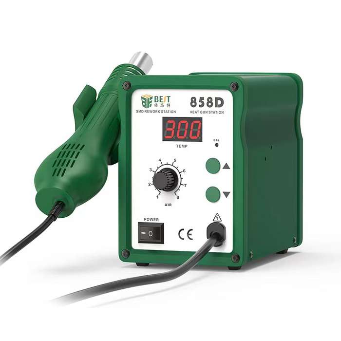 BEST BST-858D+ AC 220V 50Hz 650W LED Displayer Adjustable Temperature Unleaded Hot Air Gun with Hel