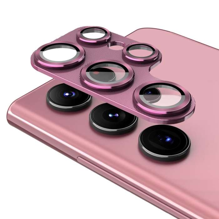 For Samsung Galaxy S22 Ultra ENKAY 9H Rear Camera Lens Aluminium Alloy Tempered Glass Film(Burgundy)