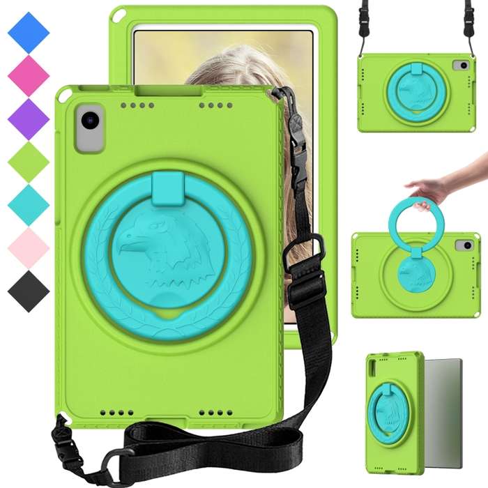 For Samsung Galaxy Tab S6 Lite 2024 EVA Hybrid PC Shockproof Tablet Case with Frame(Grass Green)