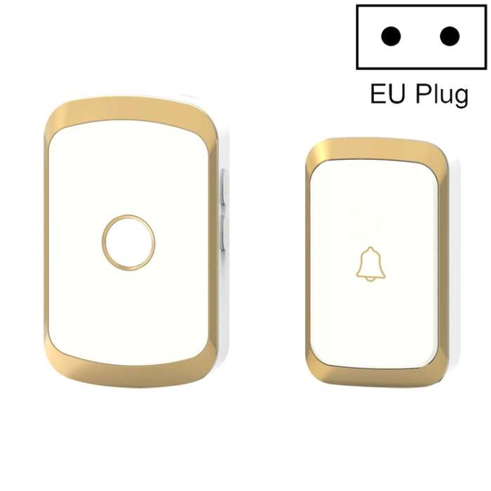 CACAZI A20 Smart Home Wireless Doorbell Digital Music Remote Control Doorbell, Style:EU Plug(Golden)