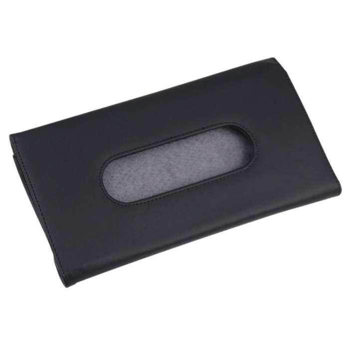 Car Hanging Type Tissue Box Sun Visor Seat Back Sunroof Storage Box(Black Without Tissue)
