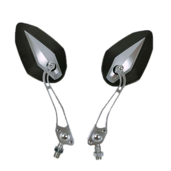 Aluminum Alloy Motorcycle Large-view Rearview Mirror Modification(Silver)