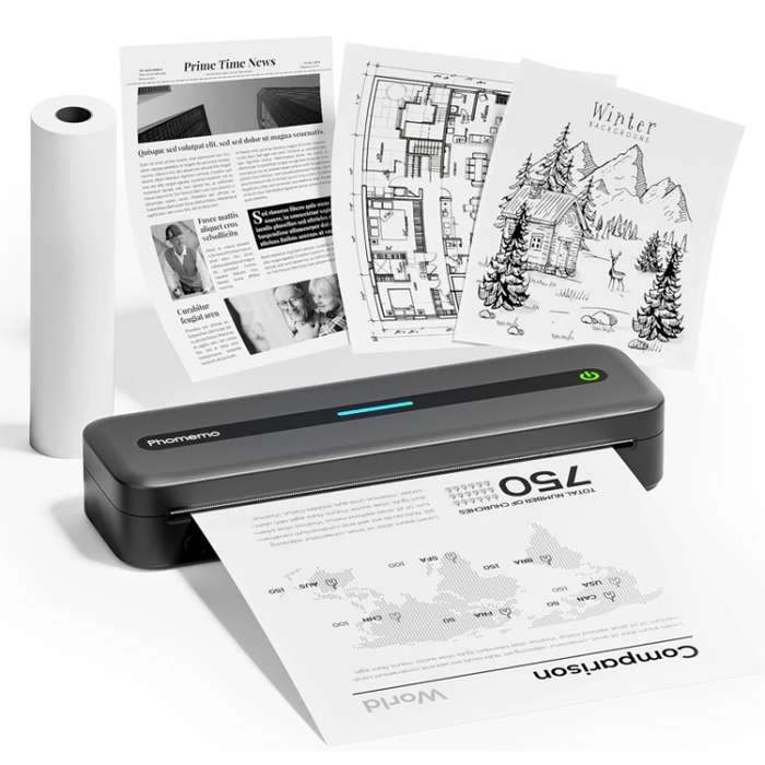 Phomemo M832 300dpi Wireless Thermal Portable Printer, Size: Letter Version(Gray)