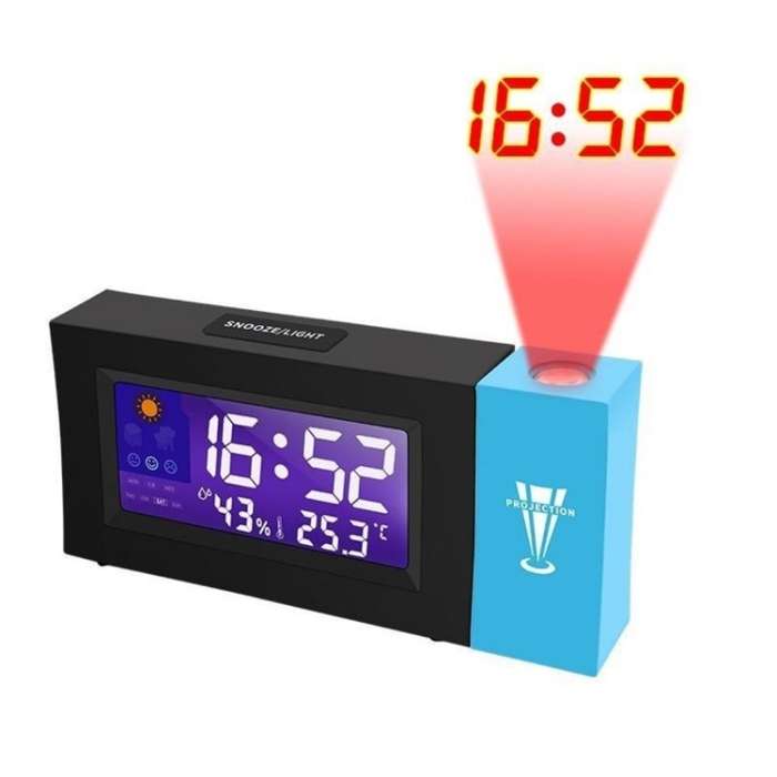 8290 Electronic Colour Screen Weather Clock Weather Forecast Projection Clock Rotatable Digital Cloc