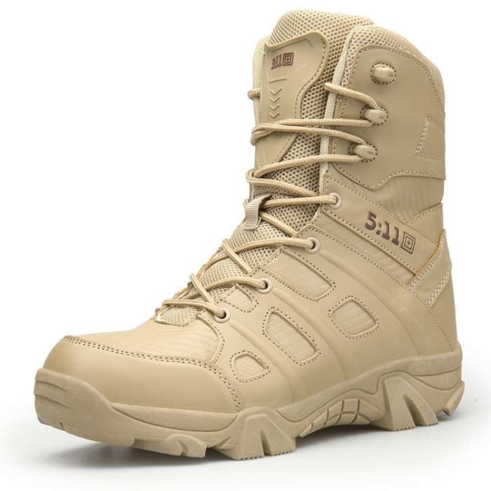 Mens Hiking Boots Comfortable Outdoor Sports Shoes Safety Work Shoes, Size: 47(Sand Color)