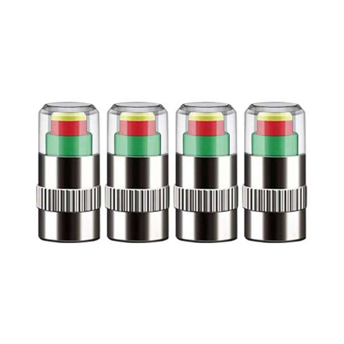 4pcs /Set Vehicle Tire Valve Caps High Precision Tire Pressure Monitoring Warning Cap, Model: Plasti