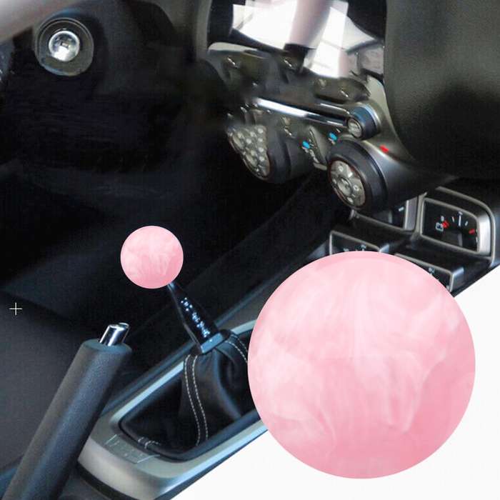 Car Modified Marble Star Gear Head Shifter Cover with Adapter (Pink)