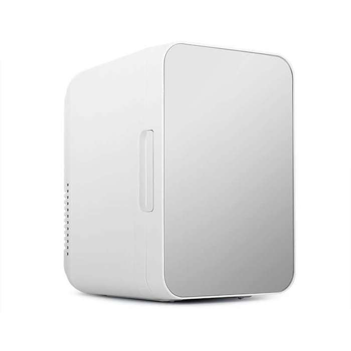 8L 37-48W Tempered Glass Panel Car / Home Mini Refrigerator, EU Plug (Silver)