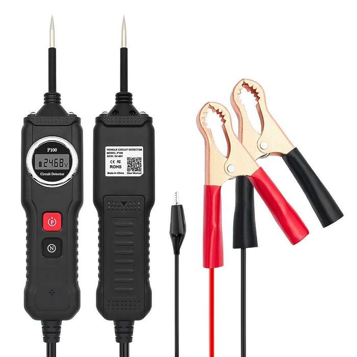 P100 5V-40V Electric Circuit Tester, Two Power Supply, Cable Length: 4m (Black)