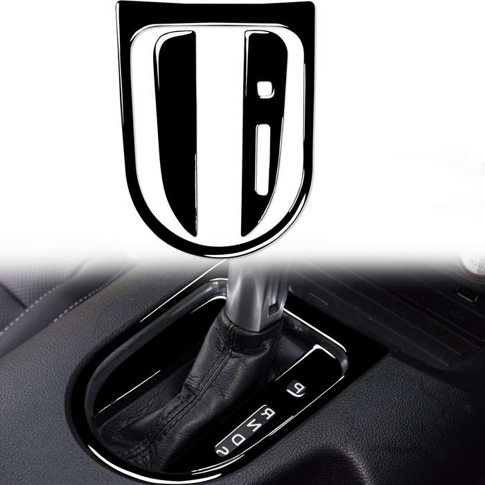 For Ford Mustang 2015-2020 Car Right Drive Gear Panel Frame Decorative Sticker Set(Black)