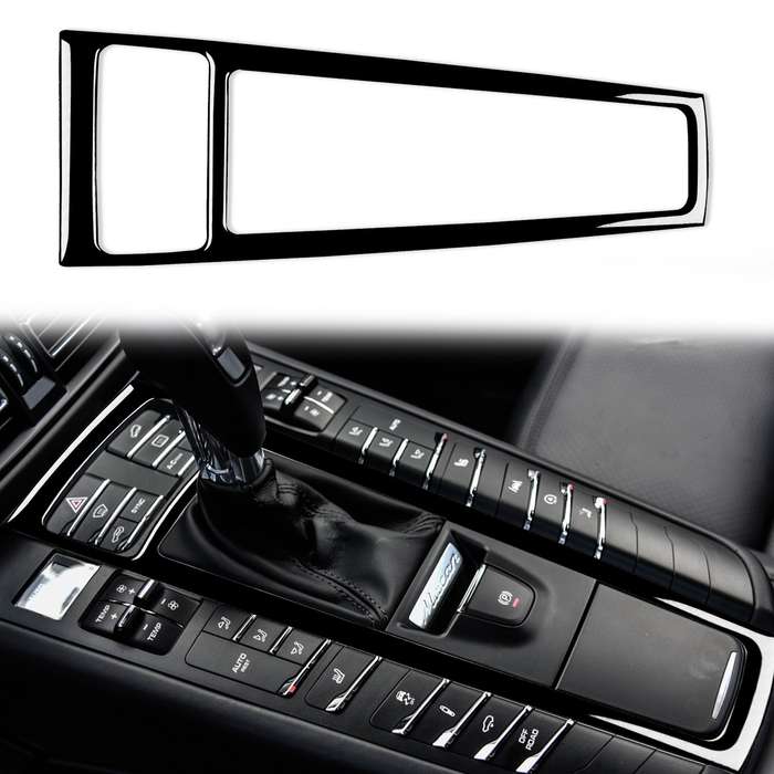For Porsche Macan 2014-2021 Car Gear Panel Decorative Sticker, Left and Right Drive Universal (Black