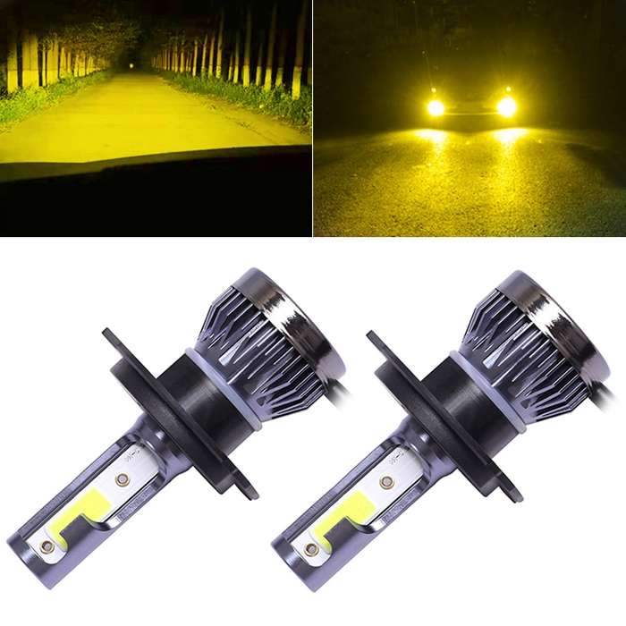2 PCS H4 DC9-36V / 36W / 3000K / 6000LM IP68 Car / Motorcycle Mini COB LED Headlight Lamps / Fog Lig
