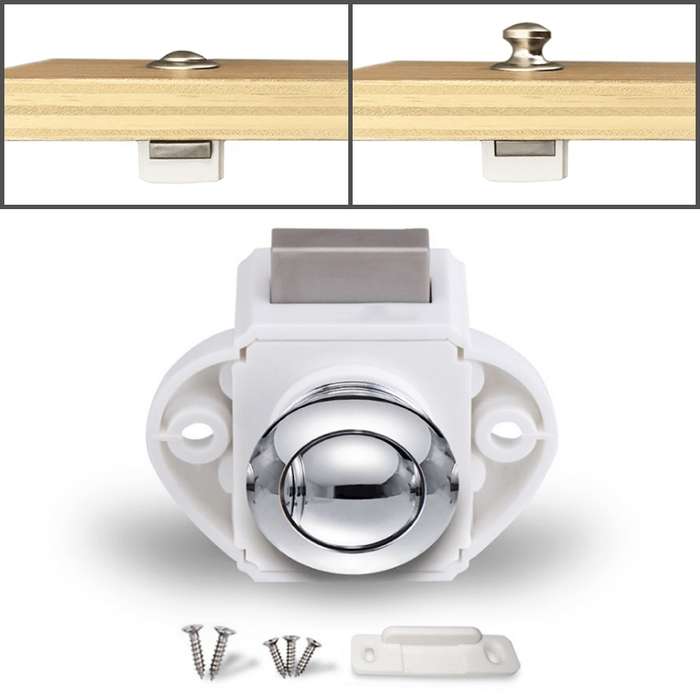 Press Type Drawer Cabinet Catch Latch Release Cupboard Door Stop Drawer Cabinet Locker for RV / Yach