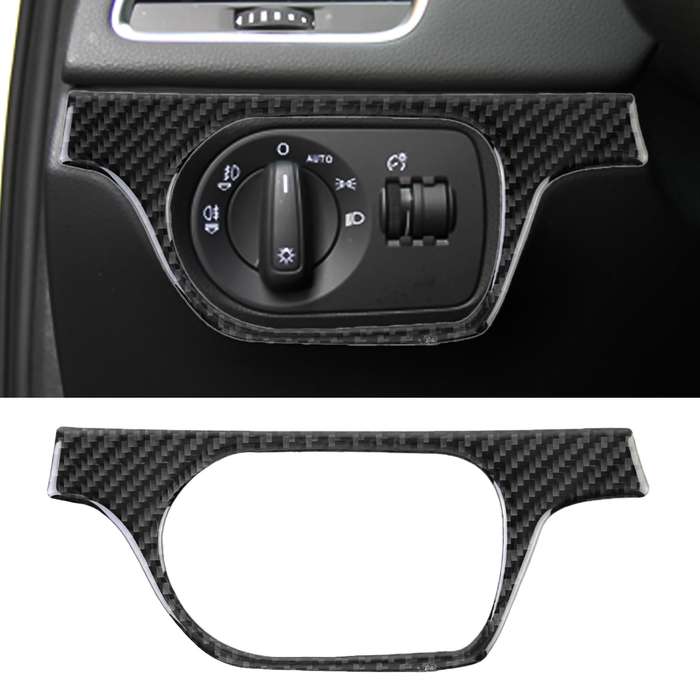 Carbon Fibre Car Headlight Switch Decorative Sticker for Audi Q3 2013-2018
