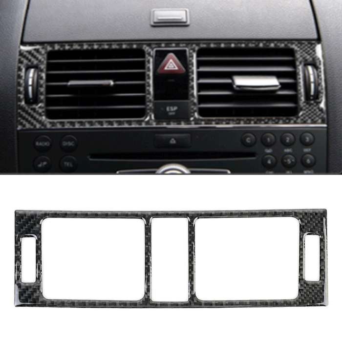 Car Dashboard Air Conditioning Frame Carbon Fiber Decorative Sticker for Mercedes-Benz W204 2007-201