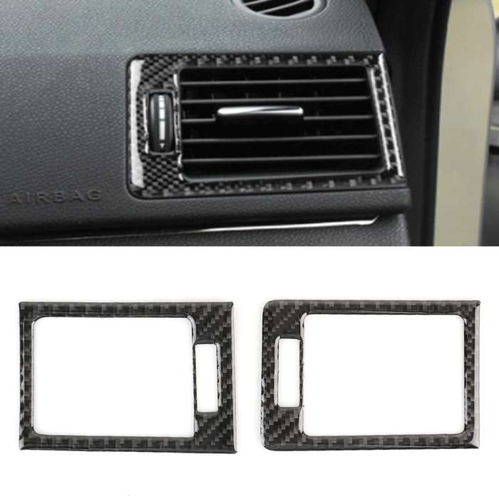 2 PCS Car Dashboard Right and Left Air Outlet Frame Carbon Fiber Decorative Sticker for Mercedes-Be