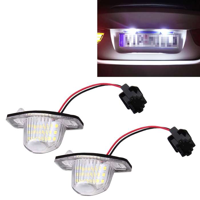 2 PCS DC 12V 2W 120LM 6000K LED License Plate Light 18-SMD 3528 Bulbs Lamps for Honda JAZZ(FIT) 02-1