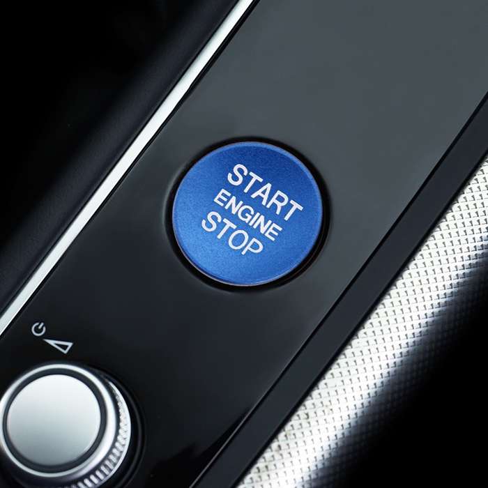 Car Engine Start Key Push Button Cover Trim Aluminum Alloy Sticker Decoration for Audi(Red)