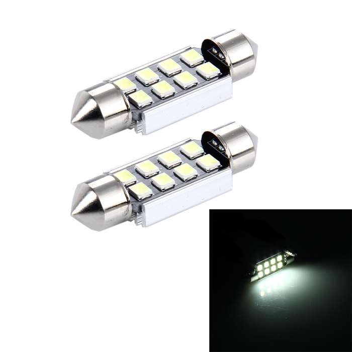 2 PCS 3W 200 LM 6000K 36MM 8 SMD-2835 LEDs Bicuspid Port Decoding Car Dome Lamp LED Reading Light, D
