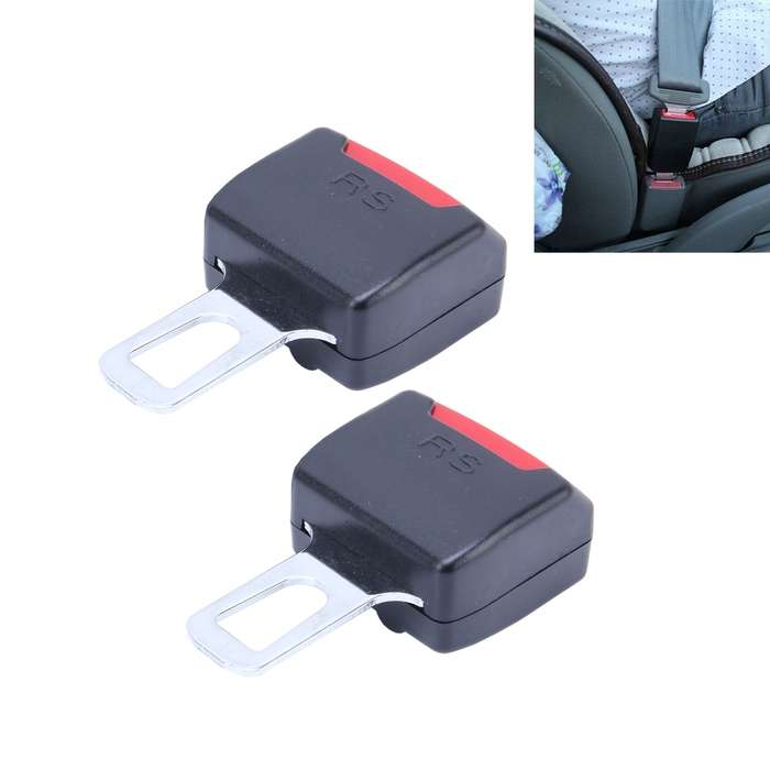 2 PCS RS-01 Universal Car Seat Belt Extension Buckle (Khaki)