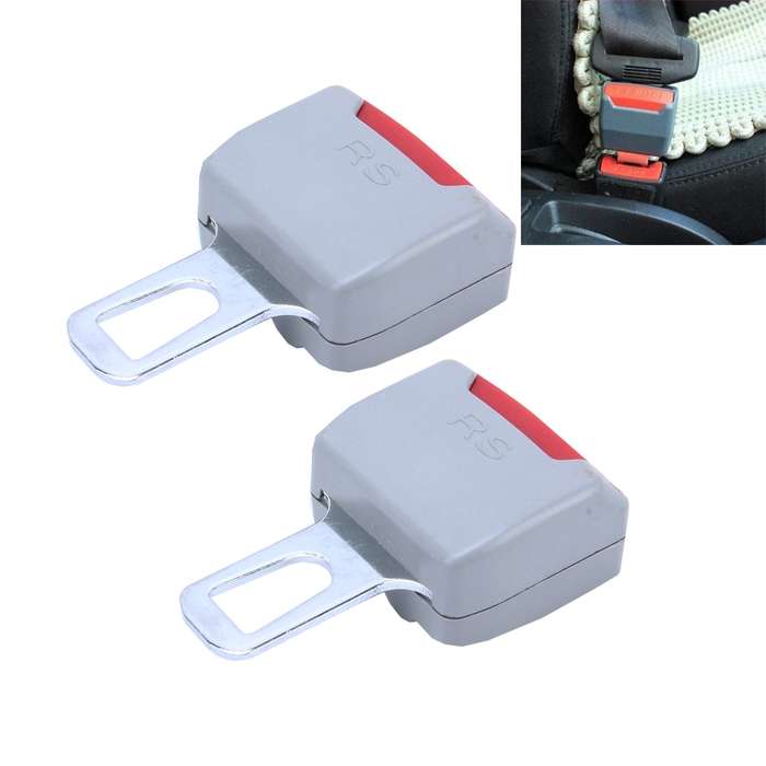 2 PCS RS-01 Universal Car Seat Belt Extension Buckle (Khaki)