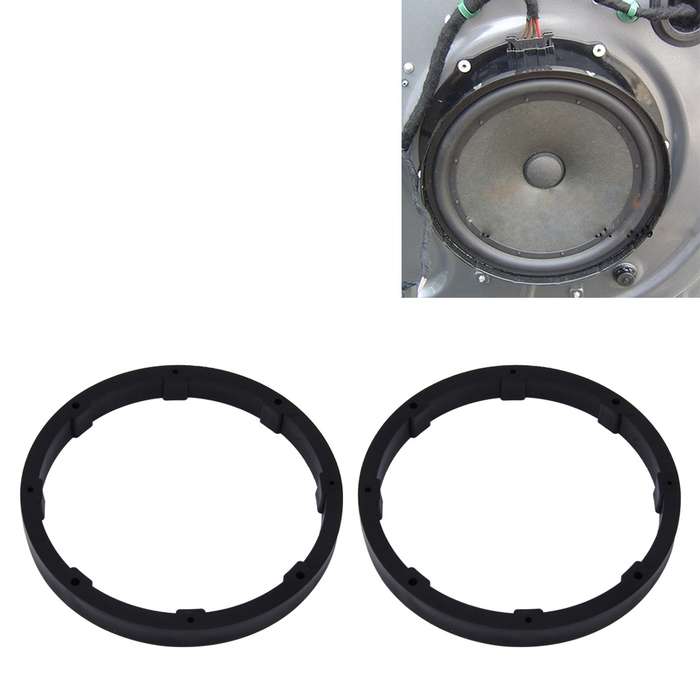 2 PCS 6.5 inch Car Auto ABS Loudspeaker Base Protection Solid Cover Holder Mat, Inner Diameter: 14.
