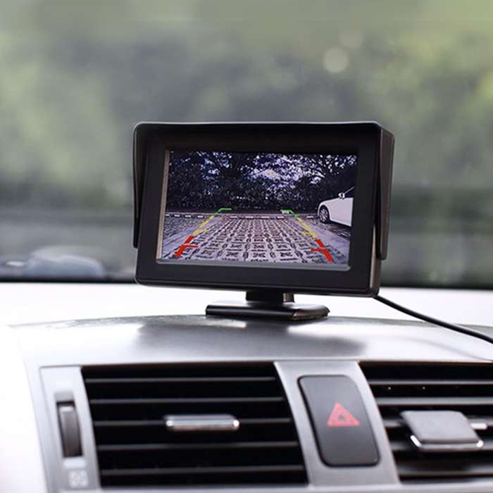 Universal 4.3 inch Car High Definition Monitor with Adjustable Angle Holder, Support Reverse Automat