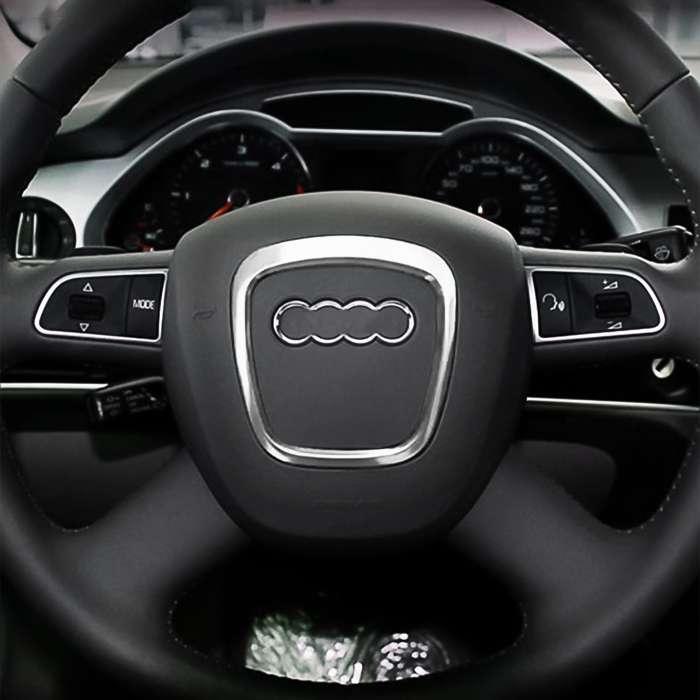 Car Auto Steering Wheel Decorative Ring Cover Trim Sticker Decoration for Audi(Blue)