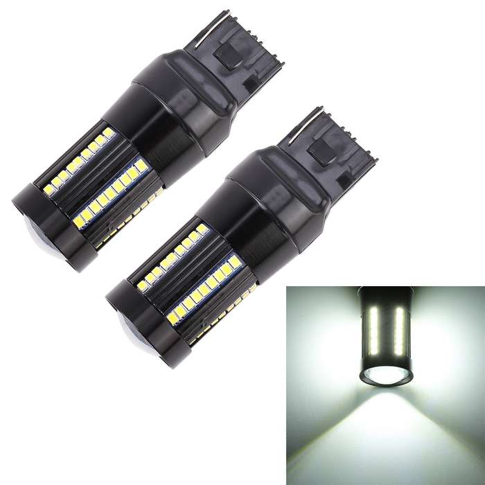 2 PCS T20 / 7440 DC9-16V / 8.2W / 6000K / 655LM Car Auto Reversing Lights / Turn Light 66LEDs SMD-20