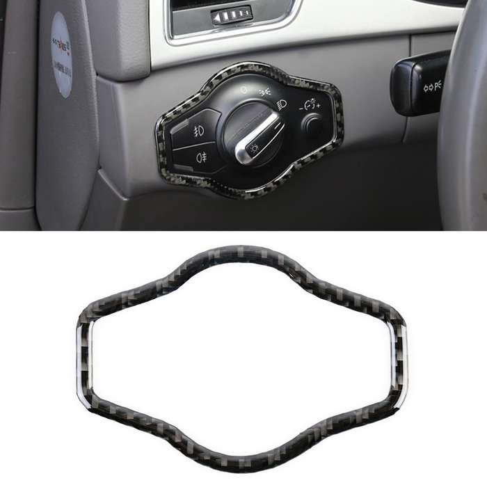 Car Carbon Fiber Headlight Switch Button Decorative Sticker for Audi A4L / A5 / Q5 2009-2016