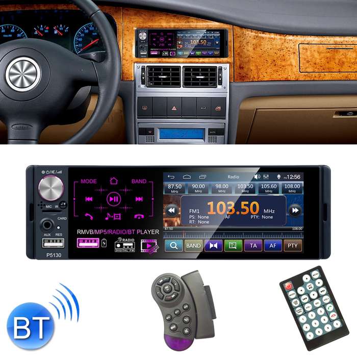 P5130 HD 1 Din 4.1 inch Car Radio Receiver MP5 Player, Support FM & AM & Bluetooth & TF Card, with S