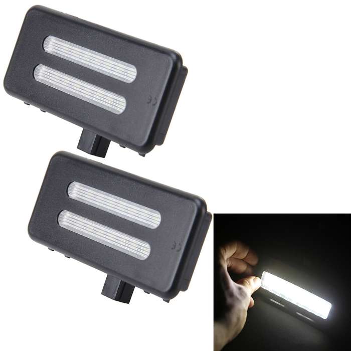 2 PCS White Light Car LED Vanity Mirror Lamp Lights with 18 SMD-3528 Lamps for BMW E60/ E60N/ E61/ E