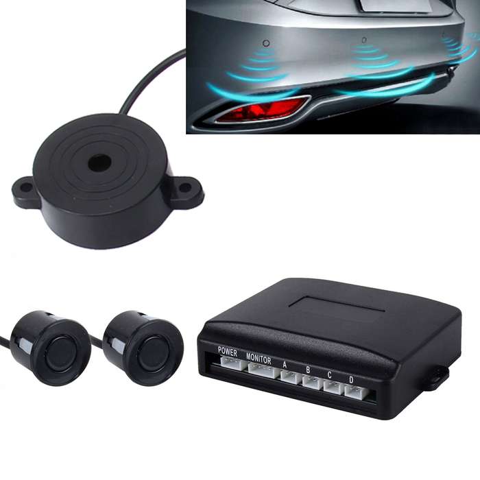 Car Buzzer Reverse Backup Radar System - Premium Quality 2 Parking Sensors Car Reverse Backup Radar