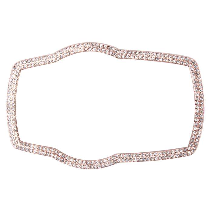 Car Aluminum Steering Wheel Decoration Ring with Diamonds For BMW(Silver)