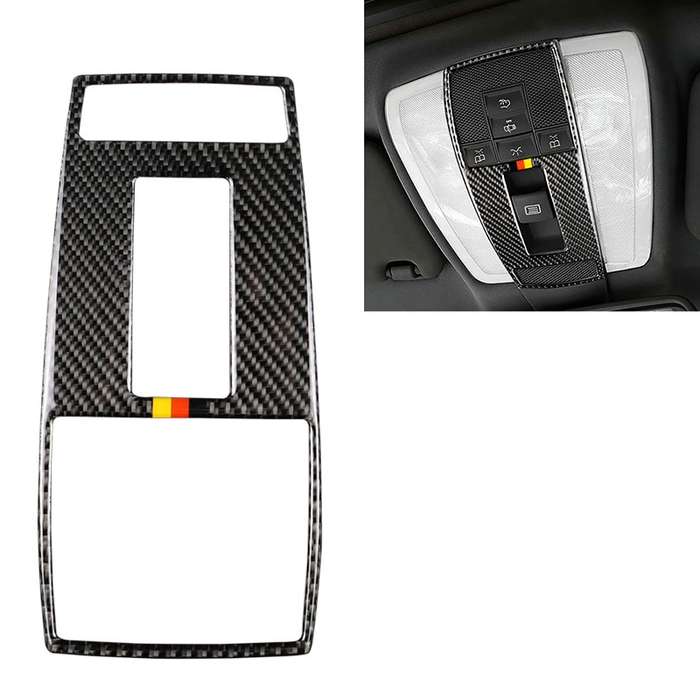 Car German Flag Carbon Fiber Reading Lamp Frame Decorative Sticker for Mercedes-Benz W204 2007-2013