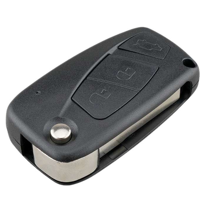 For FIAT Car Keys Replacement 3 Buttons Car Key Case with Side Battery Holder (Blue)