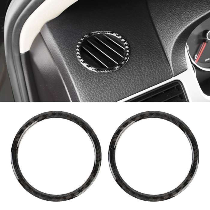 2 PCS Car Carbon Fiber Instrument Panel Air Outlet Decorative Sticker for Volkswagen Touareg 2011-20
