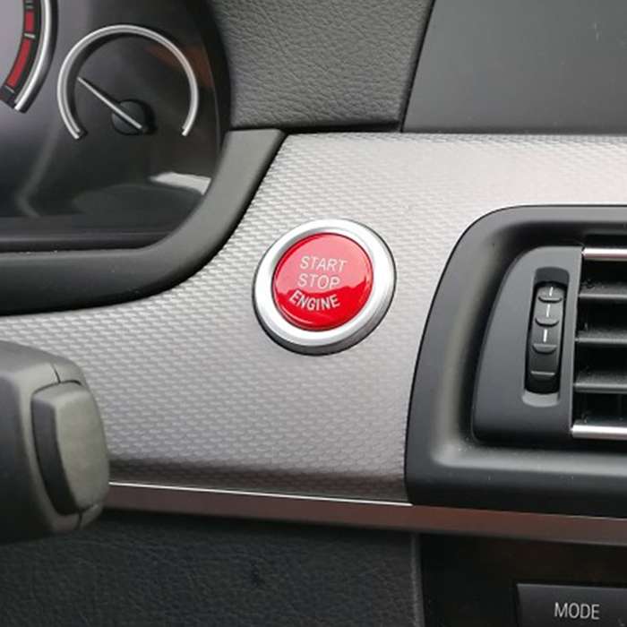 Car Engine Start Key Push Button Cover for BMW E90 Chassis (Blue)