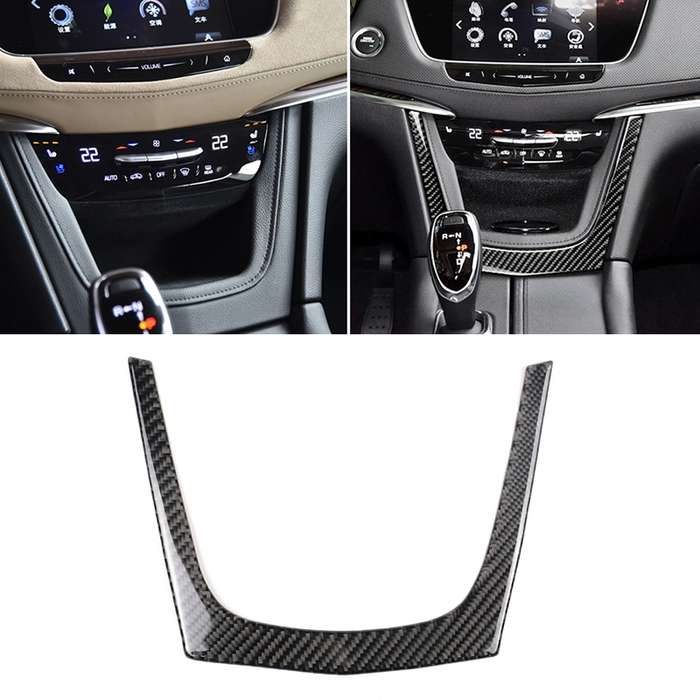 Car Carbon Fiber Central Control U Shape Frame Decorative Sticker for Cadillac XT5 2016-2017